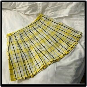 Gorgeous Yellow and White Preppy Plaid Skirt - Large Runs Smaller